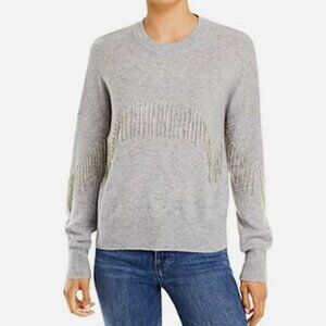 Chic Gray Sweater with Chain Accents